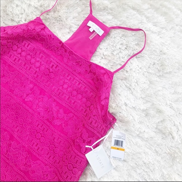NWOT. 1.STATE Racerback Lace Shift Dress - Picture 4 of 7